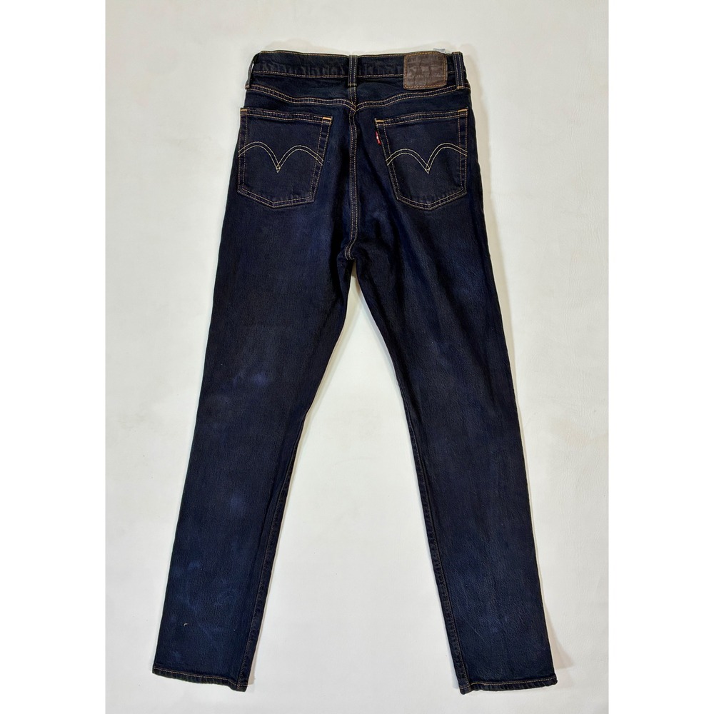 Levi's 501 Dark Wash Denim Jeans Distressed Ripped‎ Raw Hem Button Fly - Picture 11 of 13